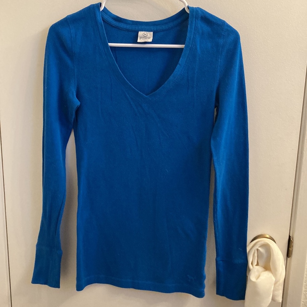 Victoria Secret blue shirt.